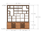 Solid Beech Wood Wall Unit, Custom Shelving System, Modern Library Storage, Wine Rack