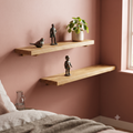 Solid Pine Wood Floating Shelf, Rustic Farmhouse Wall Decor, Non-Toxic Finish