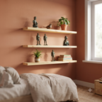 Solid Pine Wood Floating Shelf, Rustic Farmhouse Wall Decor, Non-Toxic Finish
