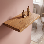 Solid Pine Wood Floating Shelf, Rustic Farmhouse Wall Decor, Non-Toxic Finish