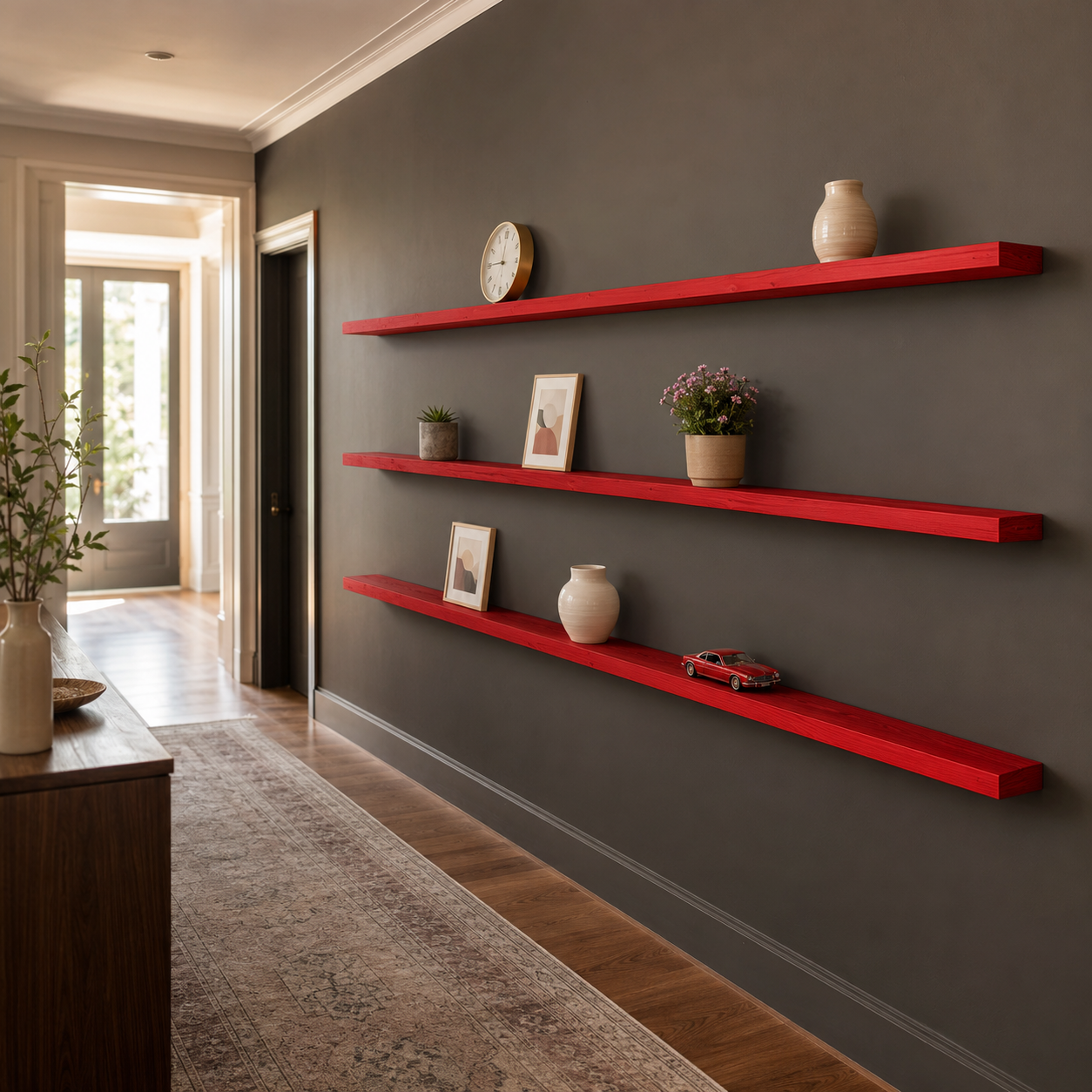 Natural Pine Floating Shelf, Handmade Wooden Wall , Rustic Farmhouse , Home Storage