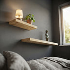 Solid Pine Wood Floating Shelf, Rustic Farmhouse Wall Decor, Non-Toxic Finish