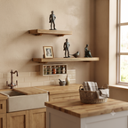 Solid Pine Wood Floating Shelf, Rustic Farmhouse Wall Decor, Non-Toxic Finish