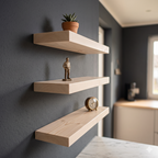 Solid Pine Wood Floating Shelf, Rustic Farmhouse Wall Decor, Non-Toxic Finish