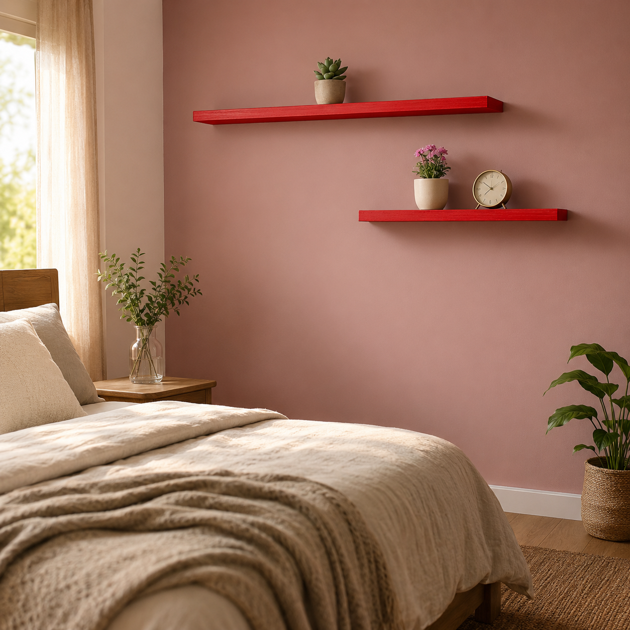 Natural Pine Floating Shelf, Handmade Wooden Wall , Rustic Farmhouse , Home Storage
