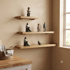 Solid Pine Wood Floating Shelf, Rustic Farmhouse Wall Decor, Non-Toxic Finish