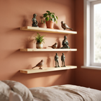Solid Pine Wood Floating Shelf, Rustic Farmhouse Wall Decor, Non-Toxic Finish