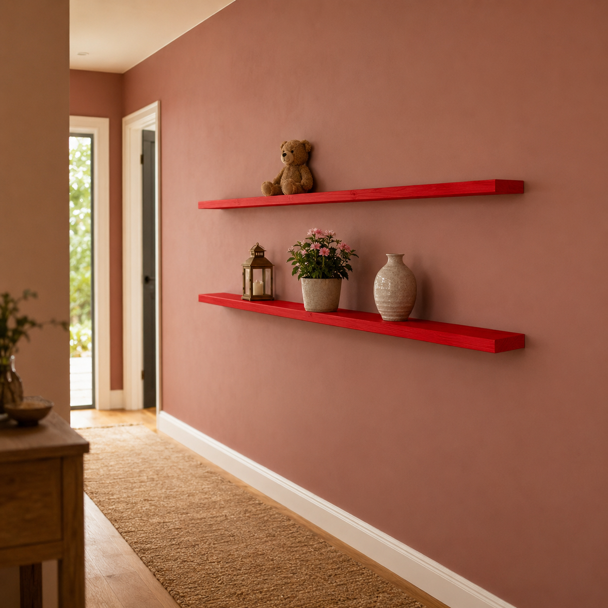 Natural Pine Floating Shelf, Handmade Wooden Wall , Rustic Farmhouse , Home Storage