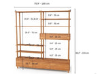 Solid Beech Wood Wall Unit: Customizable Bookcase TV Stand