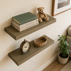 Solid Pine Wood Floating Shelf, Rustic Farmhouse Wall Decor, Non-Toxic Finish