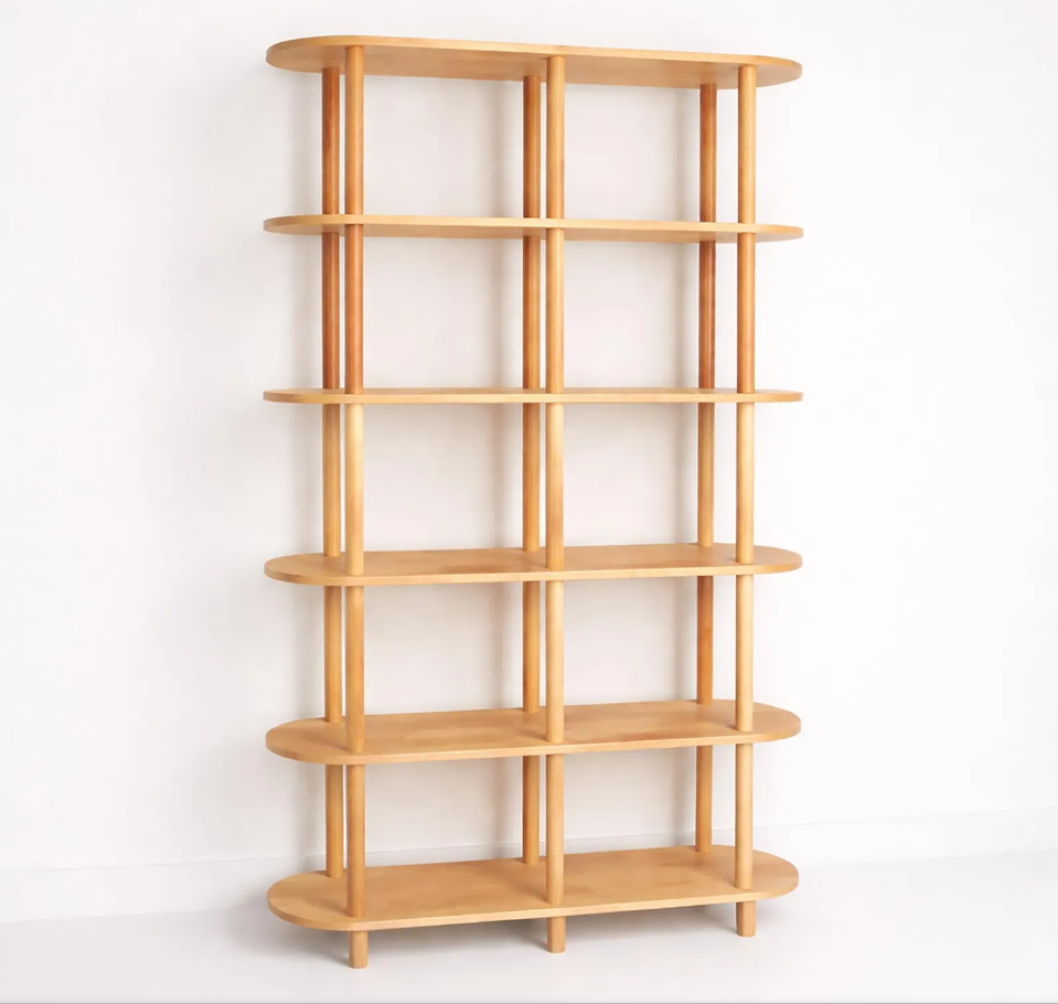 Modern Open Shelving Unit . Solid Wood Bookshelf