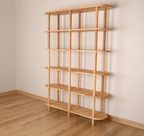 Modern Open Shelving Unit . Solid Wood Bookshelf