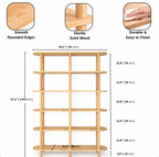 Modern Open Shelving Unit . Solid Wood Bookshelf