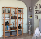 Solid Beech Wood Bookcase: 6-Shelf Farmhouse Design