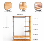 Minimalist Beech Wood Open Wardrobe: Handmade Clothes Rack with Shelves