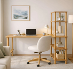 Handmade Home Office Desk , Minimalist Beech Wood Desk
