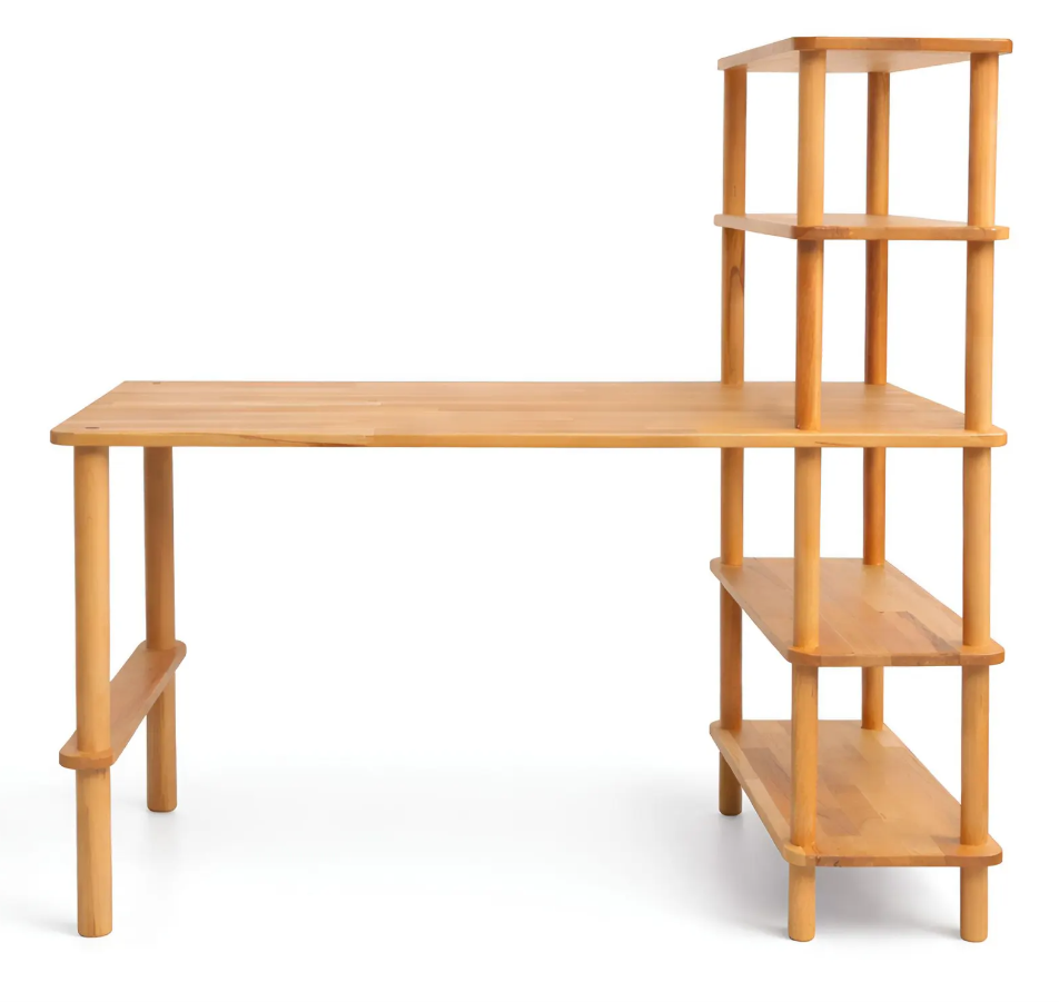 Handmade Home Office Desk , Minimalist Beech Wood Desk