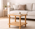 Small Space Solid Wood End Table – Minimalist Side Table with Shelf