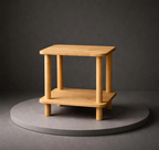 Small Space Solid Wood End Table – Minimalist Side Table with Shelf