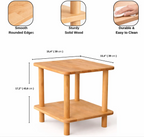Small Space Solid Wood End Table – Minimalist Side Table with Shelf
