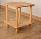 Small Space Solid Wood End Table – Minimalist Side Table with Shelf