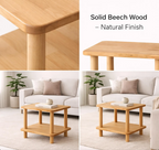 Small Space Solid Wood End Table – Minimalist Side Table with Shelf
