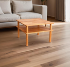 Handcrafted Beech Wood Coffee Table: Modern Square Sofa Table