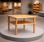Handcrafted Beech Wood Coffee Table: Modern Square Sofa Table
