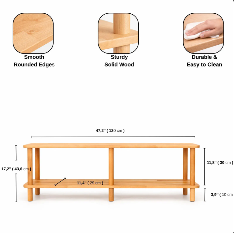 Solid Wood Coffee Table – Small Space Living Room Table