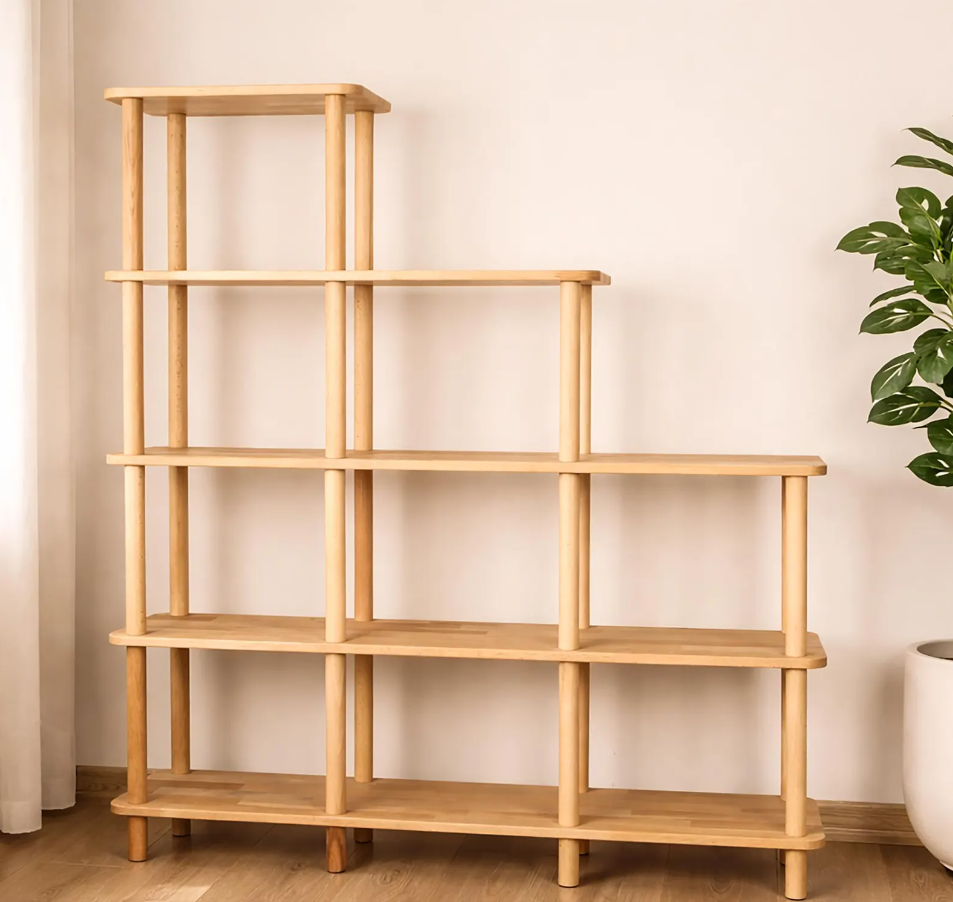 Solid Beech Wood Bookshelf . Freestanding Room Divider