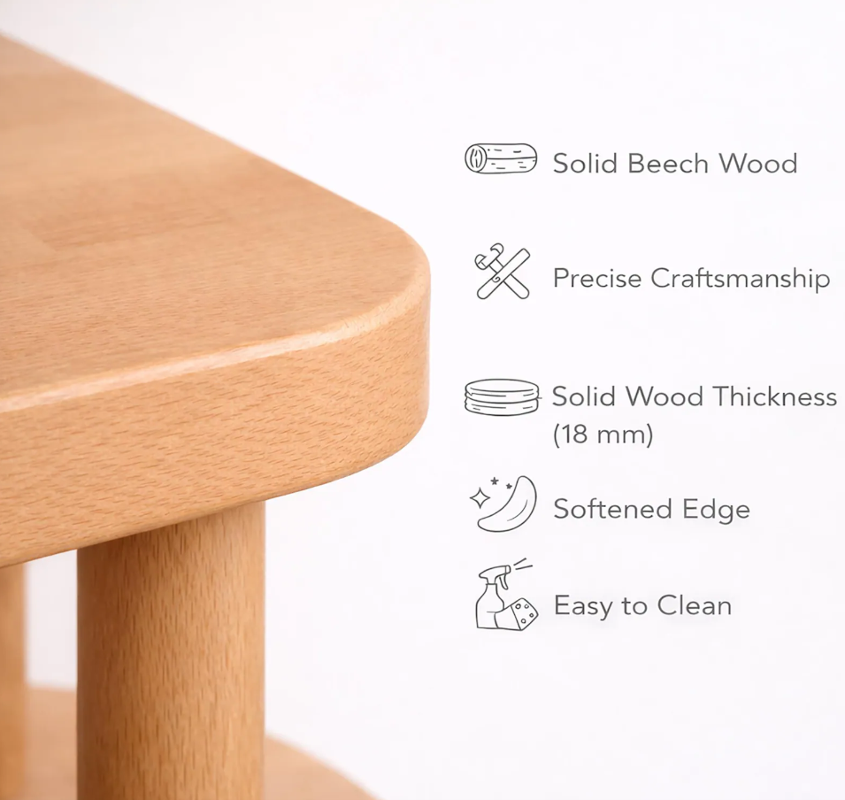 Solid Beech Wood Bookshelf . Freestanding Room Divider