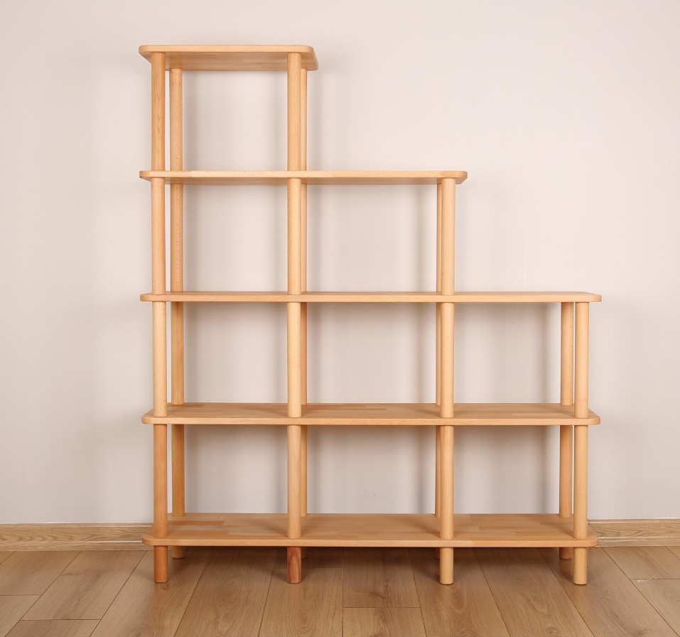 Solid Beech Wood Bookshelf . Freestanding Room Divider