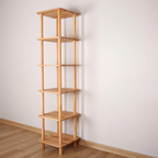 Solid Wood Corner Bookshelf, Narrow Bookcase, Corner Storage Unit, Small Space Shelf