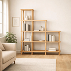 Solid Beech Wood Bookshelf . Freestanding Room Divider