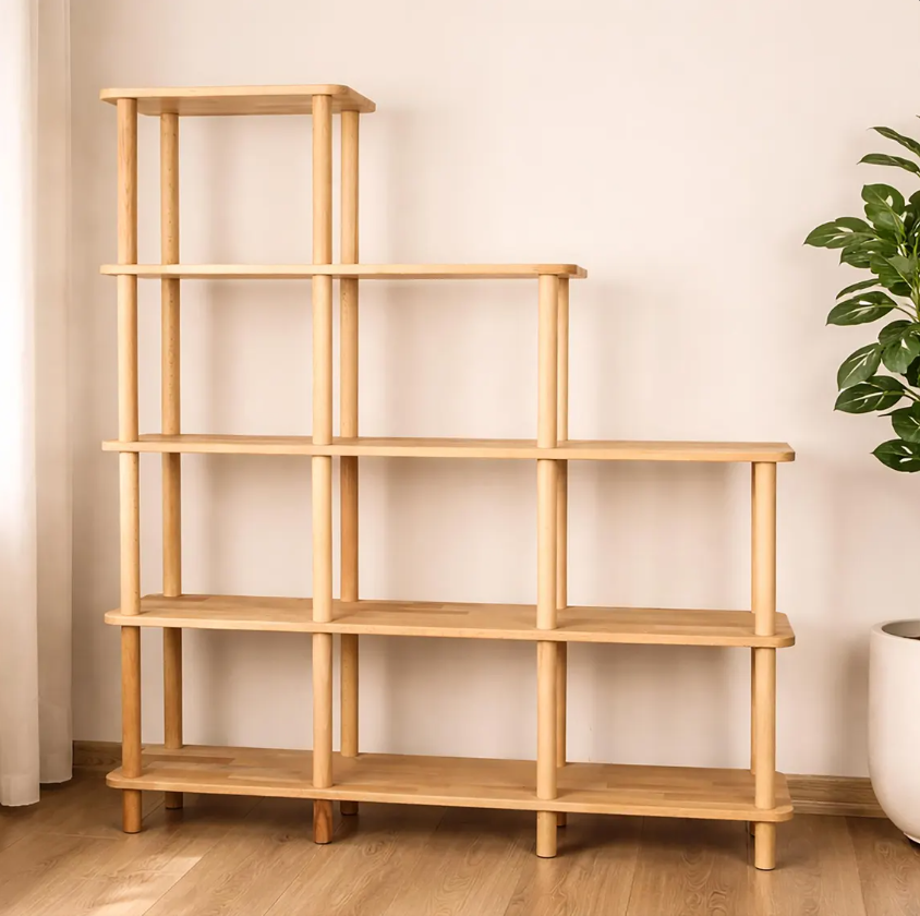 Solid Beech Wood Bookshelf . Freestanding Room Divider