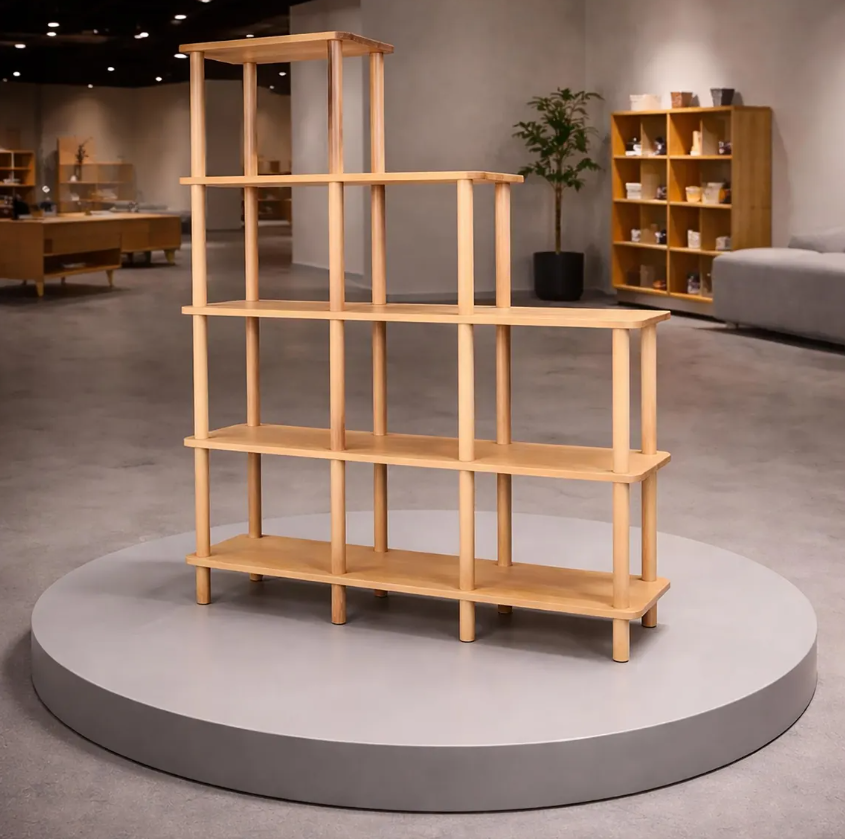 Solid Beech Wood Bookshelf . Freestanding Room Divider