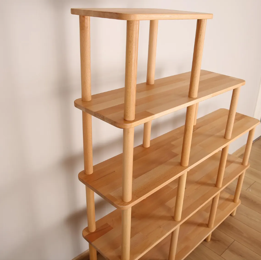 Solid Beech Wood Bookshelf . Freestanding Room Divider