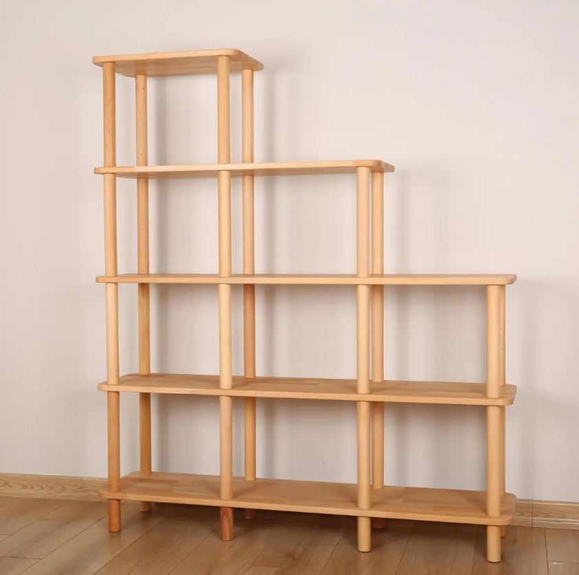 Solid Beech Wood Bookshelf . Freestanding Room Divider