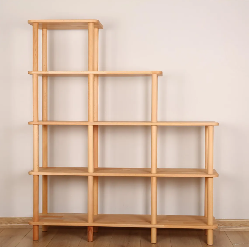 Solid Beech Wood Bookshelf . Freestanding Room Divider