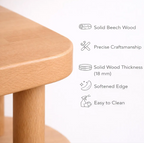 Solid Wood Nightstand Plant Stand & Small Bookshelf – Minimalist Side Table with Shelves