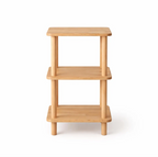 Solid Wood Nightstand Plant Stand & Small Bookshelf – Minimalist Side Table with Shelves