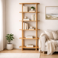 Natural solid wood bookcase . Storage furniture