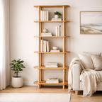 Natural solid wood bookcase . Storage furniture