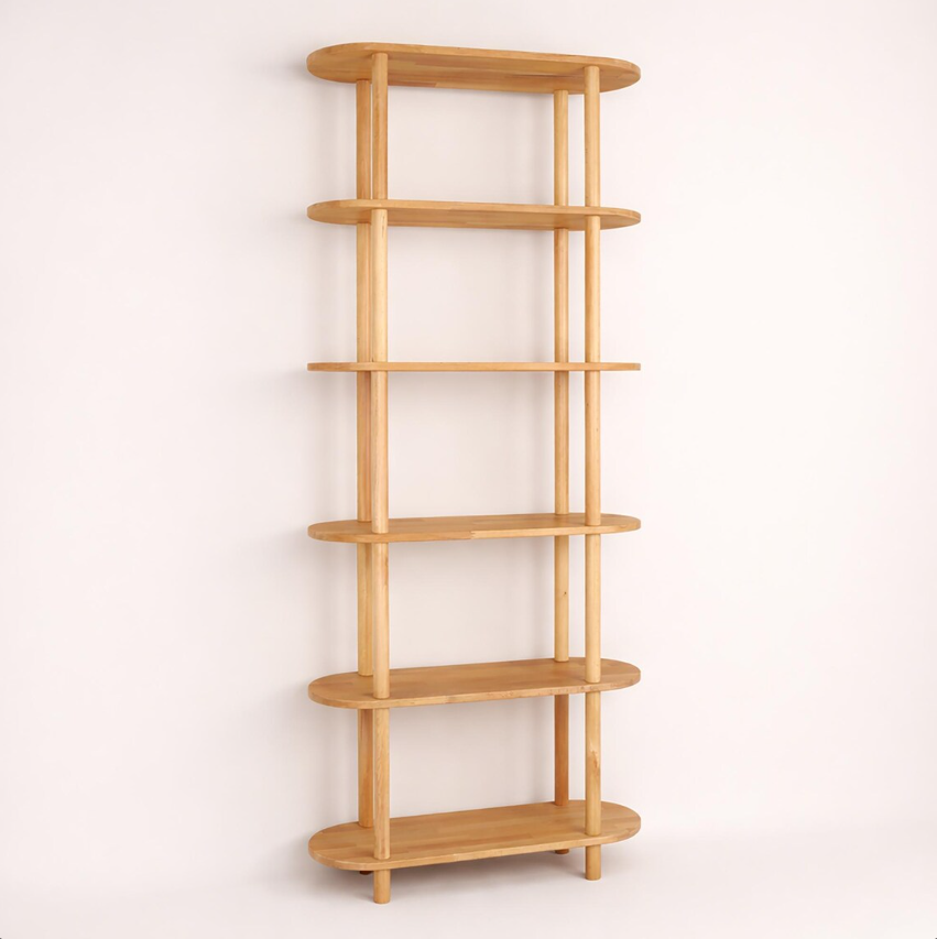 Natural solid wood bookcase . Storage furniture