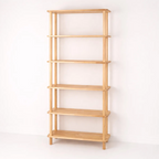 Natural solid wood bookcase . Freestanding Room Divider, Scandinavian Minimalist Bookcase
