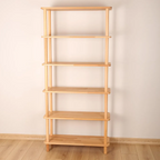 Natural solid wood bookcase . Freestanding Room Divider, Scandinavian Minimalist Bookcase