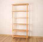 Natural solid wood bookcase . Freestanding Room Divider, Scandinavian Minimalist Bookcase