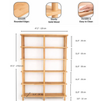 Natural solid wood bookcase . Freestanding Room Divider, Scandinavian Minimalist Bookcase