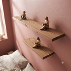 Solid Pine Wood Floating Shelf, Rustic Farmhouse Wall Decor, Non-Toxic Finish