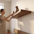 Solid Pine Wood Floating Shelf, Rustic Farmhouse Wall Decor, Non-Toxic Finish